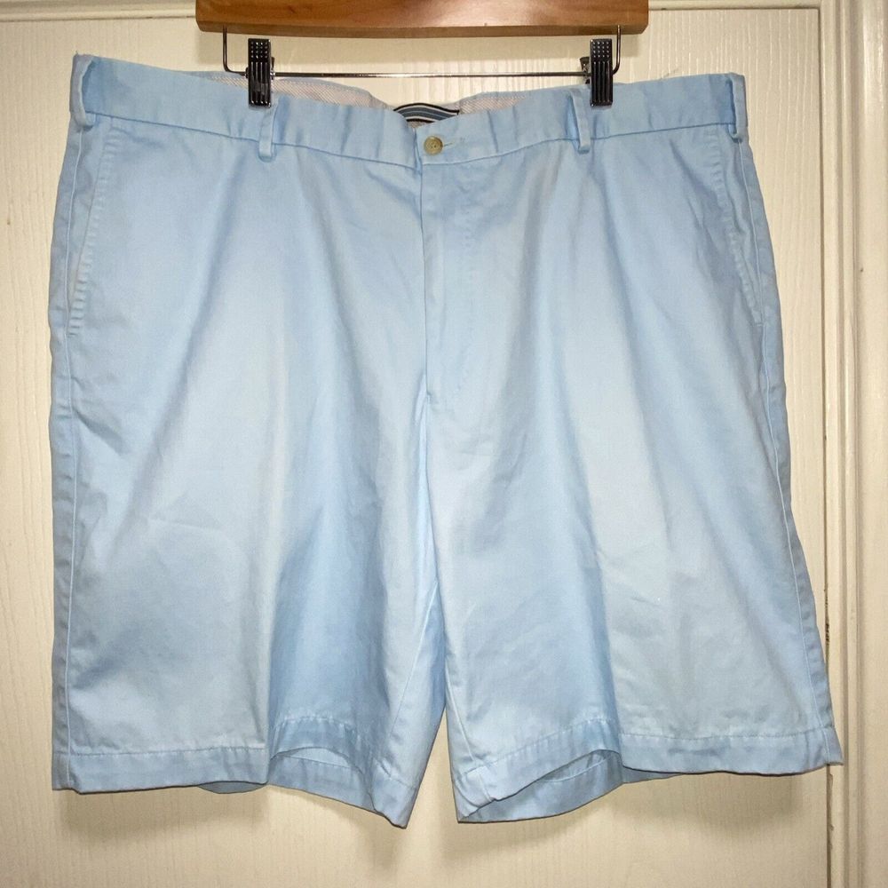 PETER MILLAR Shorts Mens 42 Blue Chino 100% Pima Cotton Golf Casual Summer‎ 9"